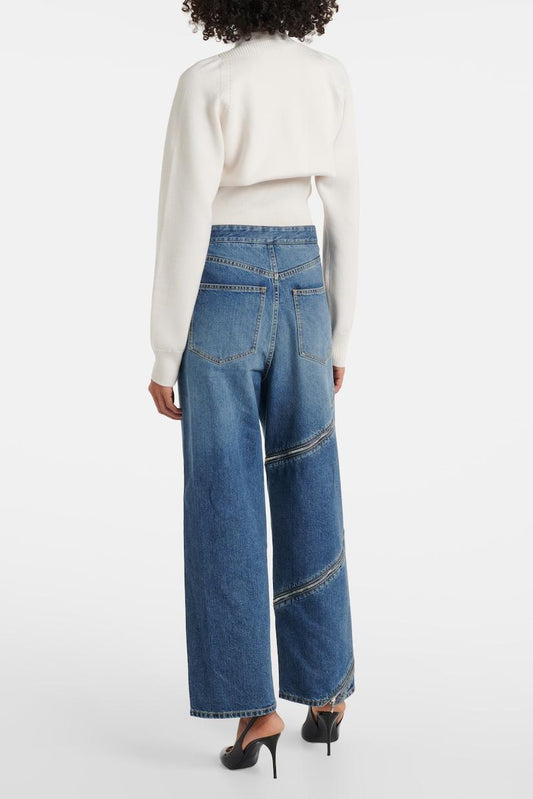 Gafna Spiral Zipper Jeans - Blue