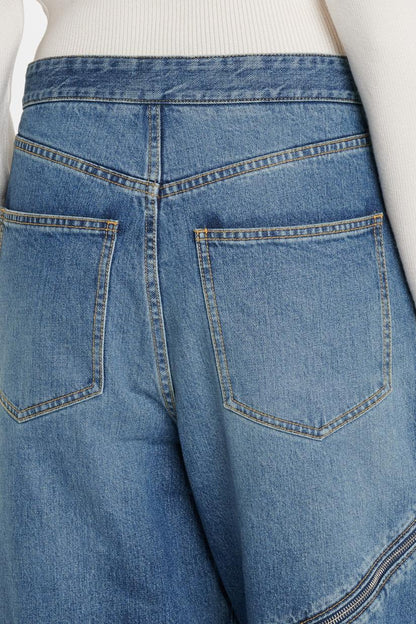 Gafna Spiral Zipper Jeans - Blue