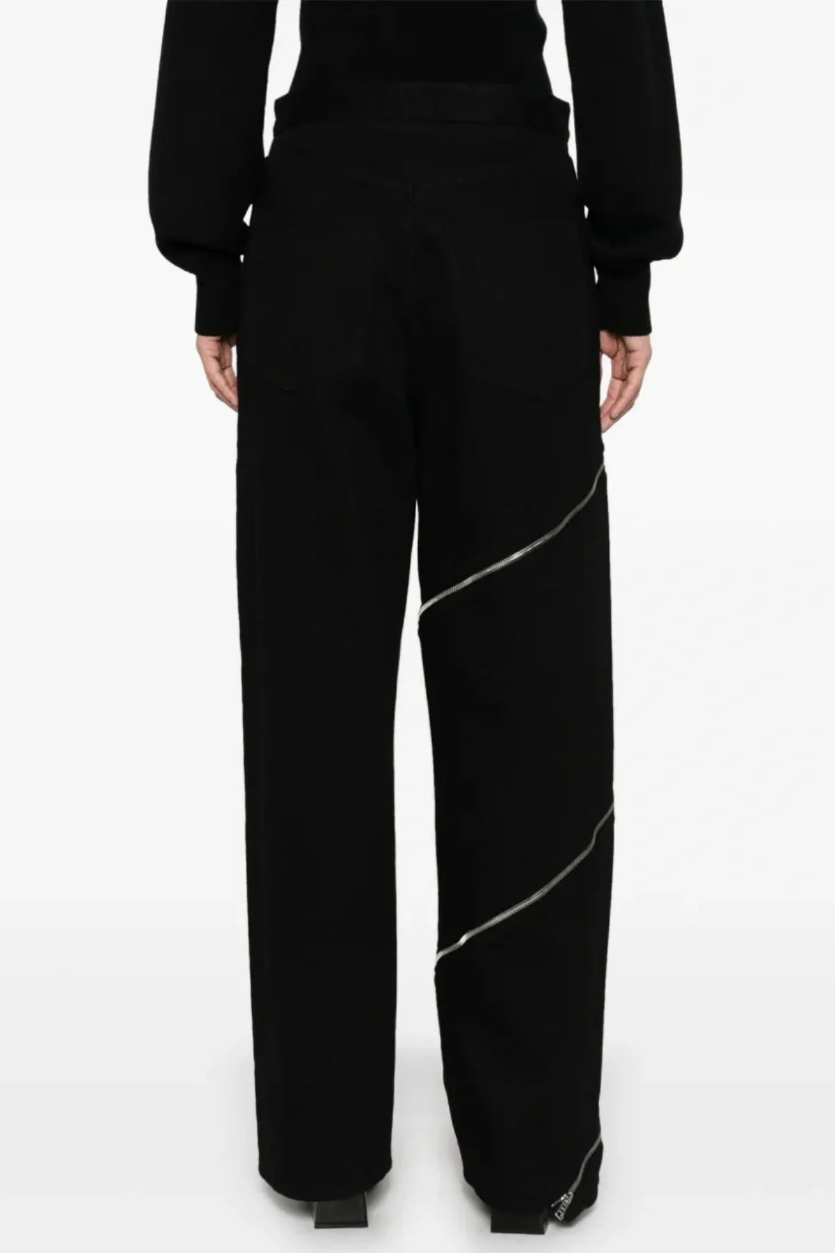 Gafna Spiral Zipper Jeans - Black