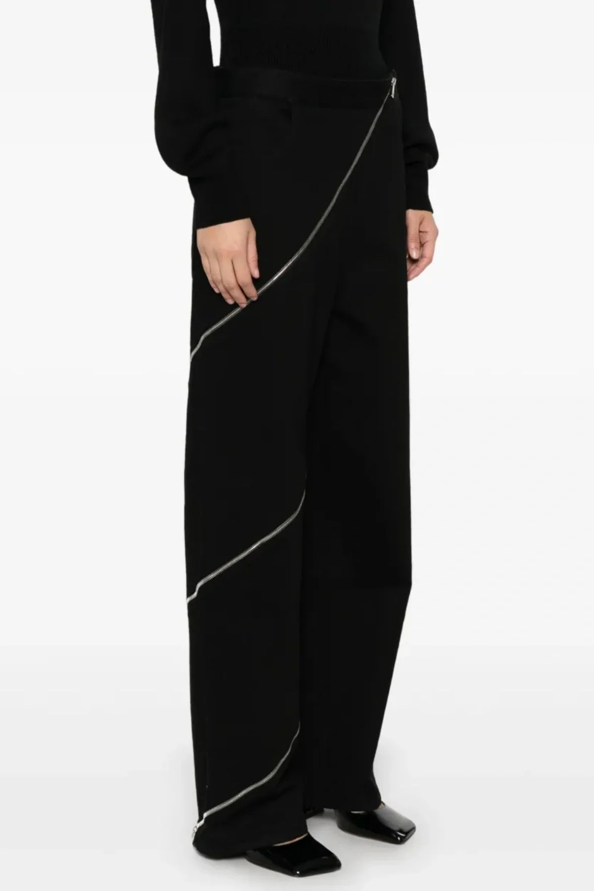 Gafna Spiral Zipper Jeans - Black