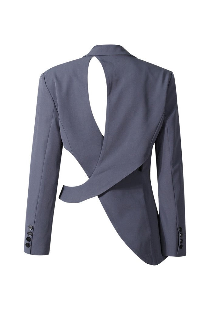 Georgia Asymmetric Cutout Blazer - Grey