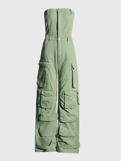 Goldie Strapless Cargo Jumpsuit