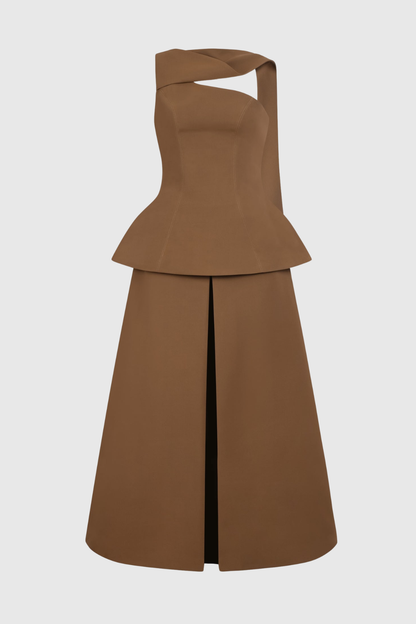 Grasa Scarf Top & Midi Skirt Set