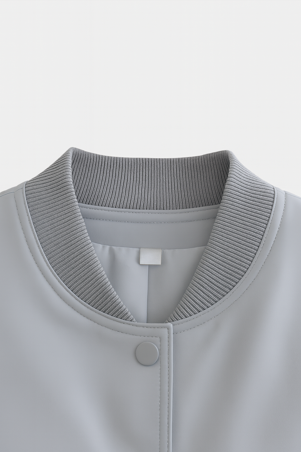 Maison Bomber Jacket | Ribbed O-Neck Button Front Relaxed Silhouette