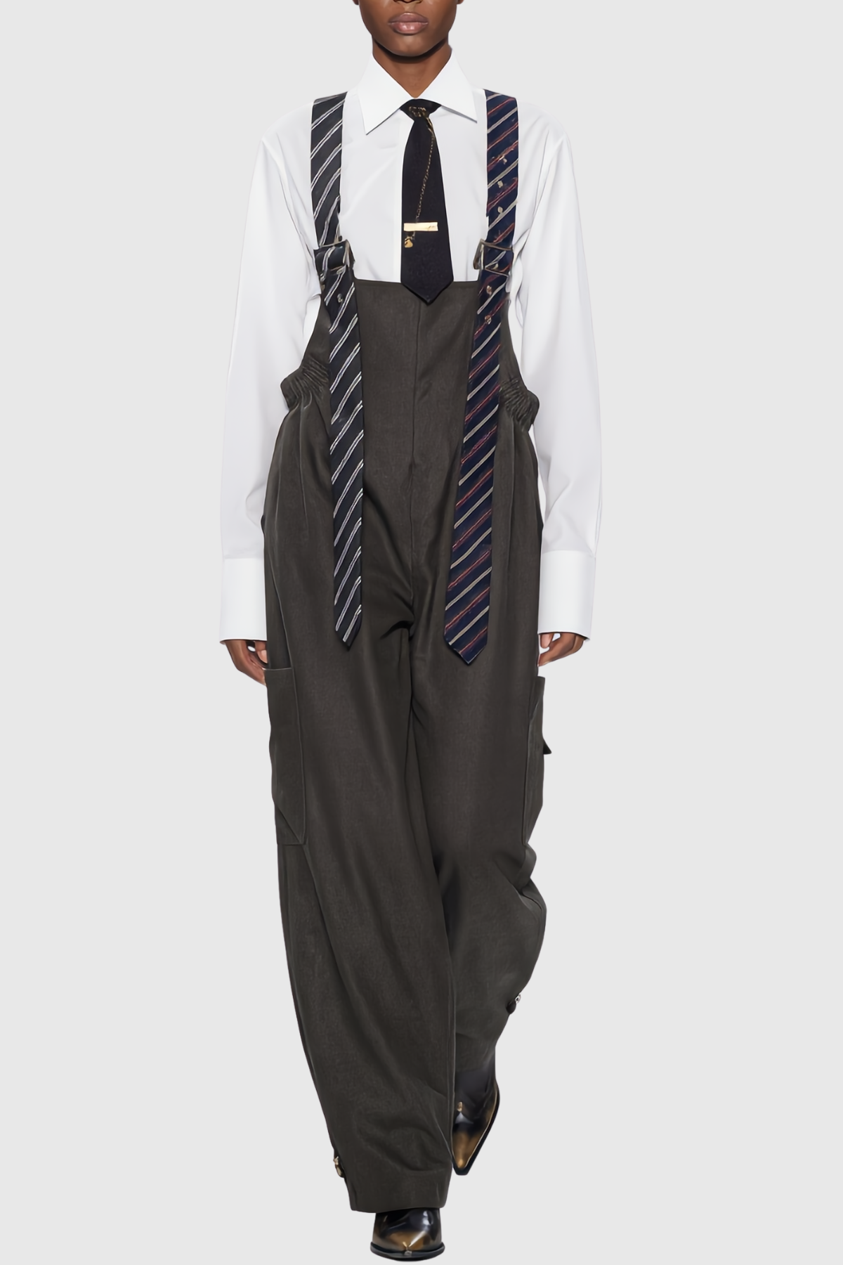 Hadye Tie Cargo Overalls - Green