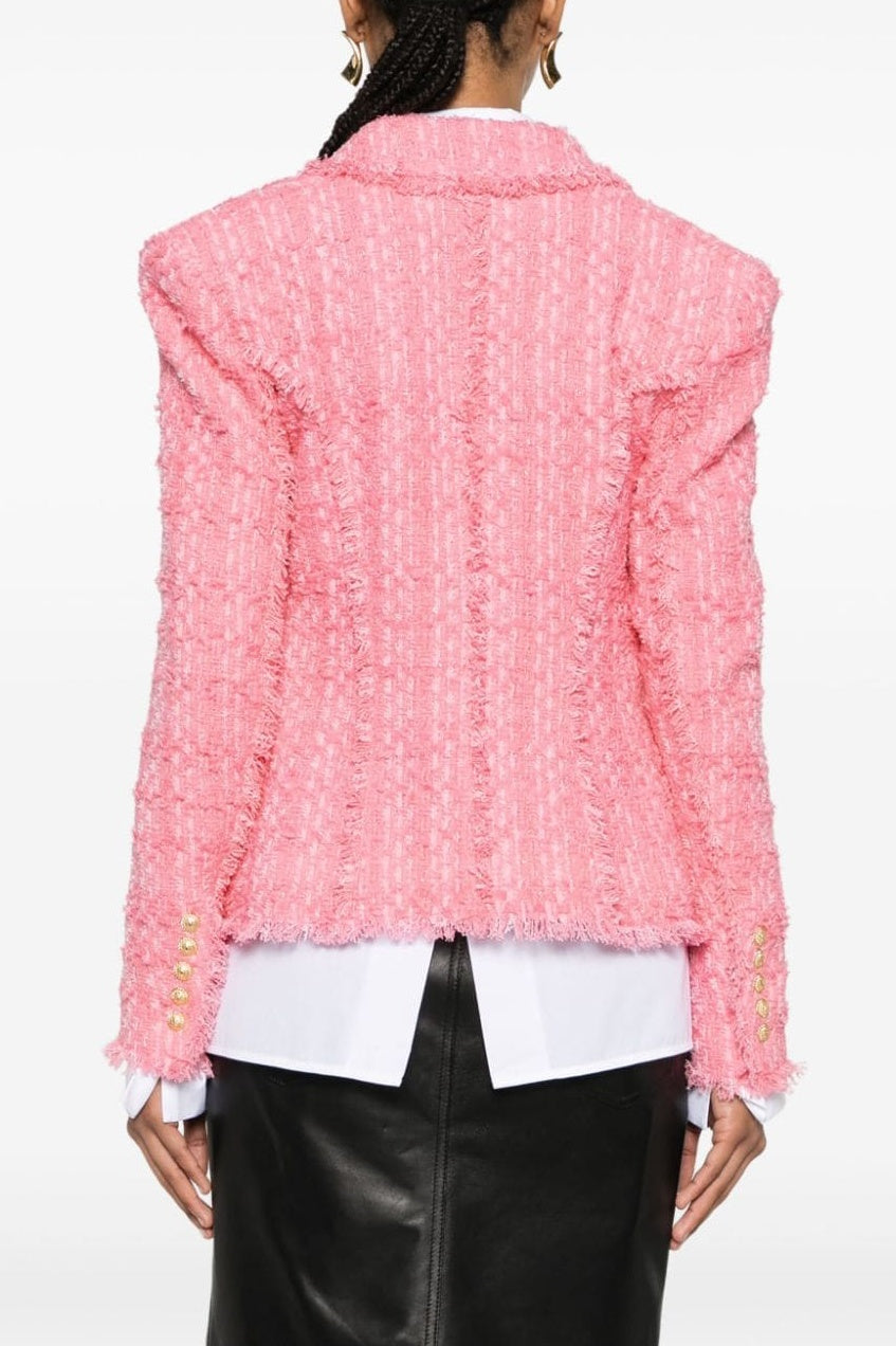 Hazel Gold Buttoned Tweed Jacket