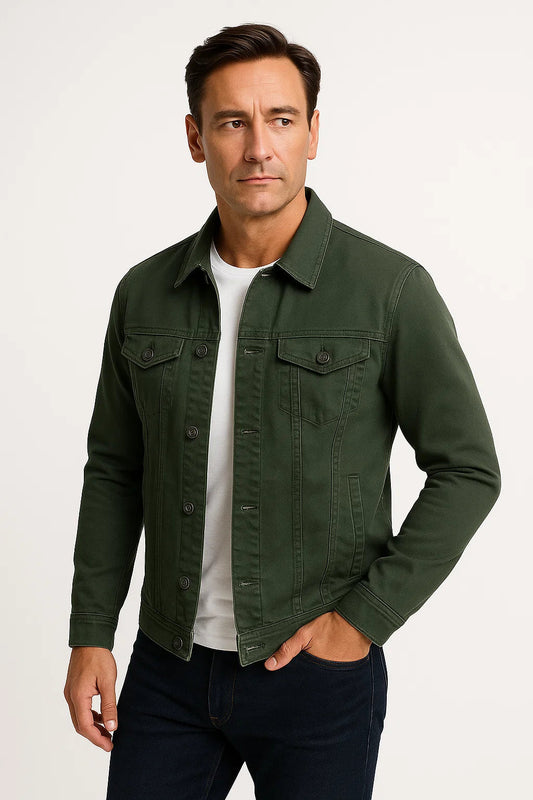 Cotton Blend Denim Jacket | Smart-Casual Regular Fit