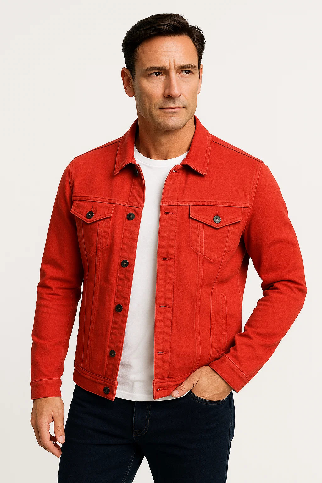 Men's Casual Jacket Cotton Blend Smart-Casual Comfortable Fit