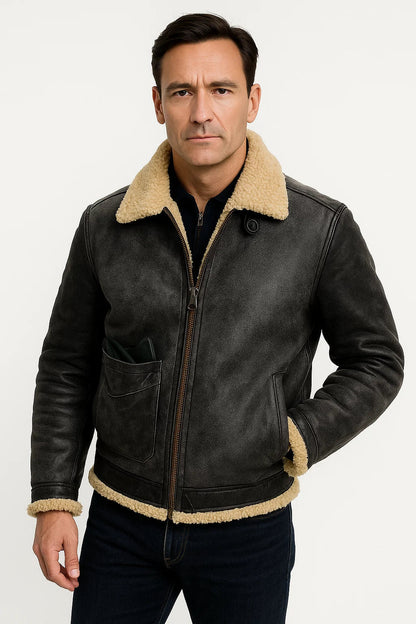 Men's Leather Jacket Lambskin Tailored Fit Warm Stylish Outerwear