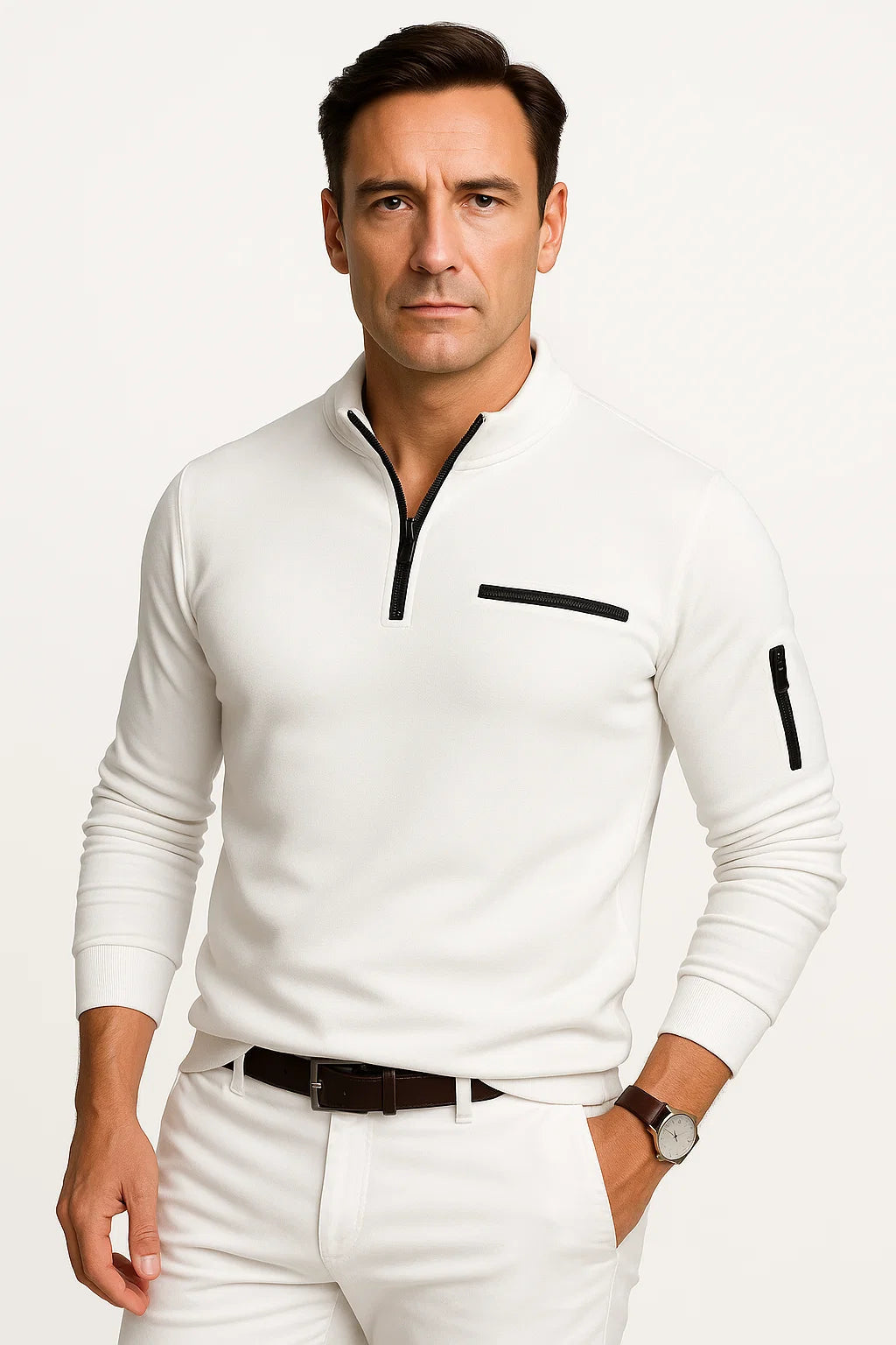 Men's Quarter-Zip Sweater | Slim Fit Thermal Knit