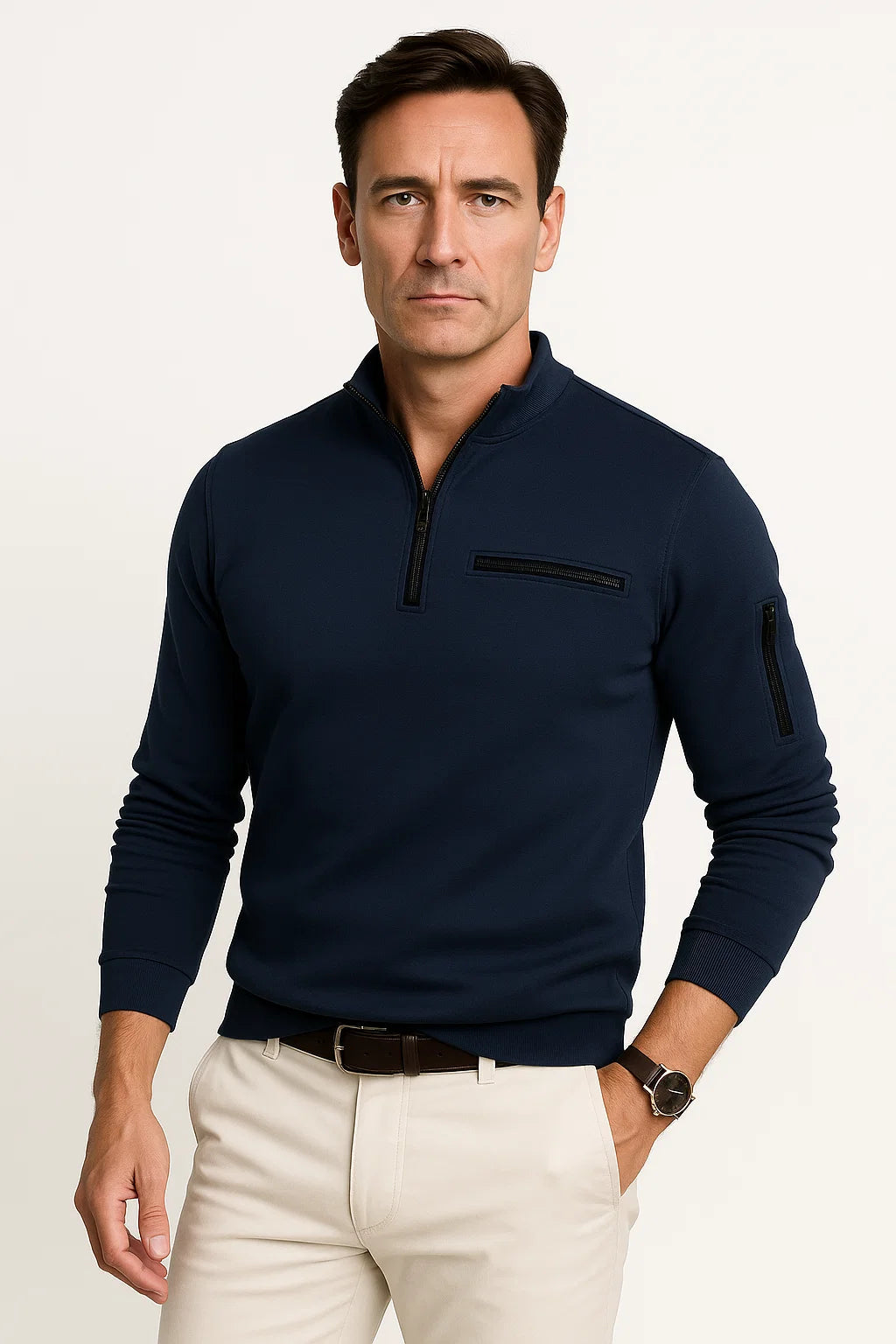 Men's Quarter-Zip Sweater | Slim Fit Thermal Knit
