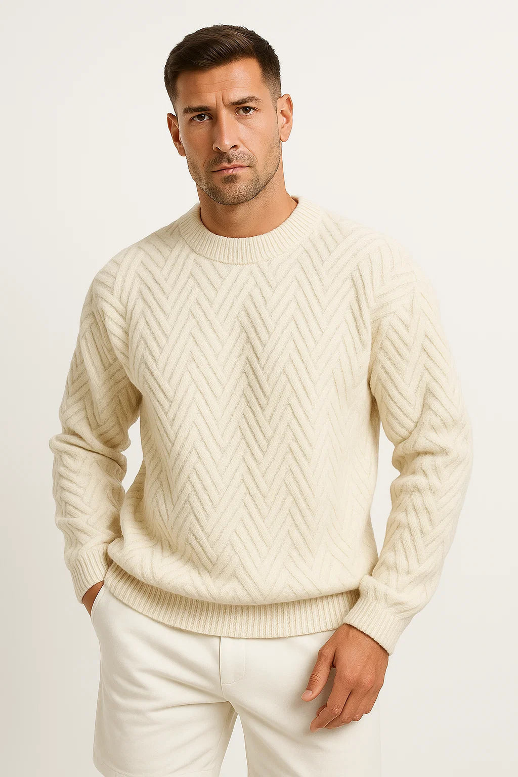 Aran Wool Sweater | Textured Knit | Relaxed Fit