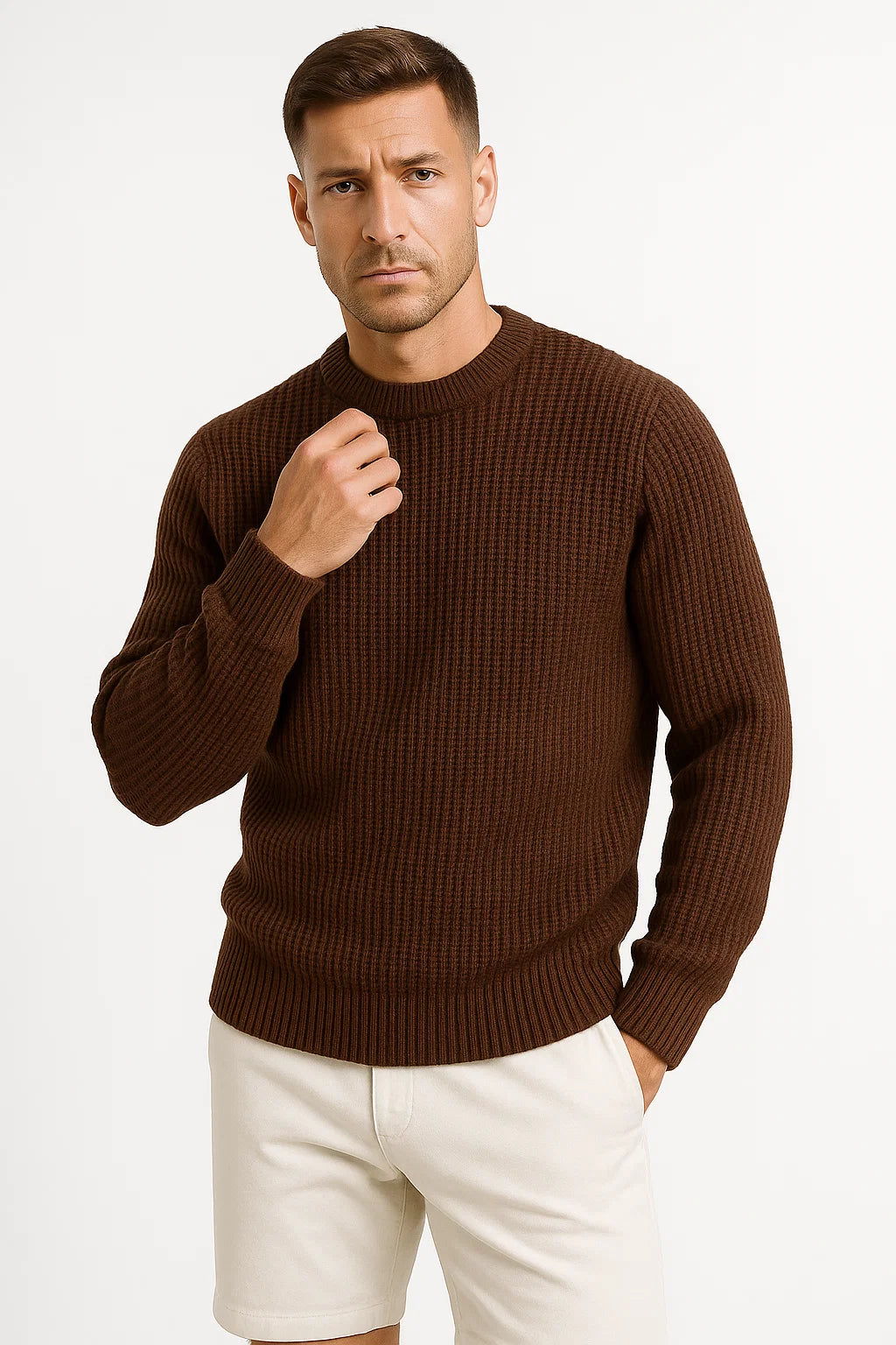 Crew Neck Knit Sweater | Wool Blend | Regular Fit