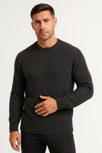 Crew Neck Knit Sweater | Wool Blend | Regular Fit