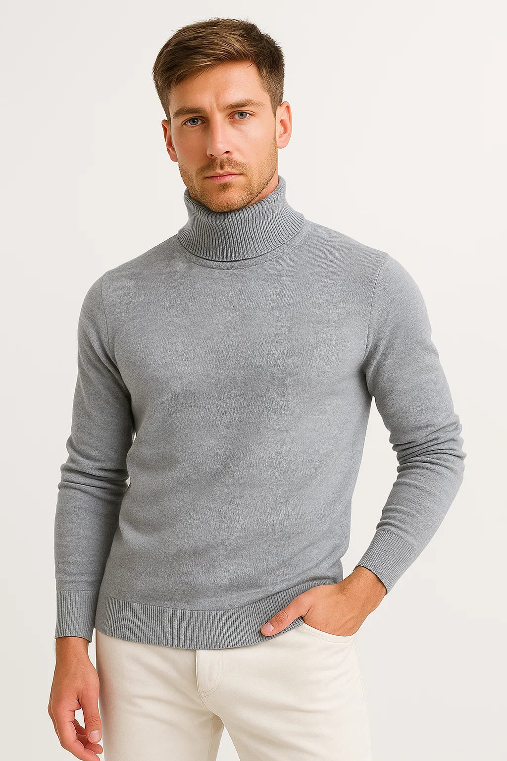 Men's Cashmere Blend Turtleneck | Maison Knitwear | Classic Fit
