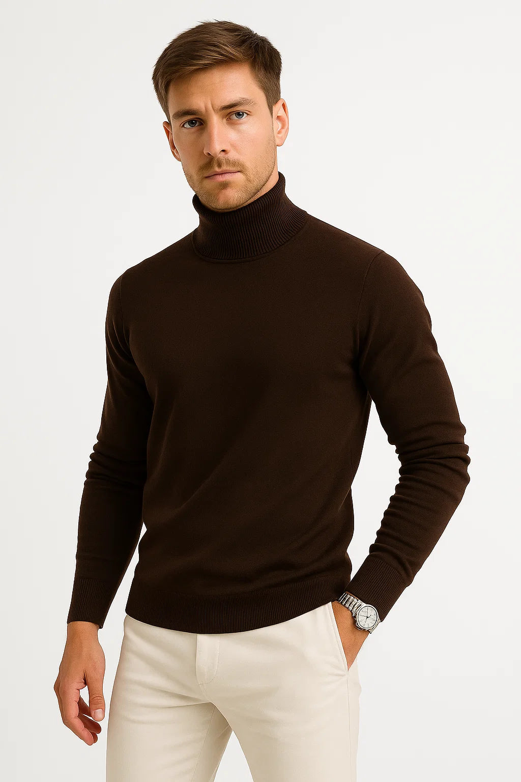 Men's Cashmere Blend Turtleneck | Maison Knitwear | Classic Fit