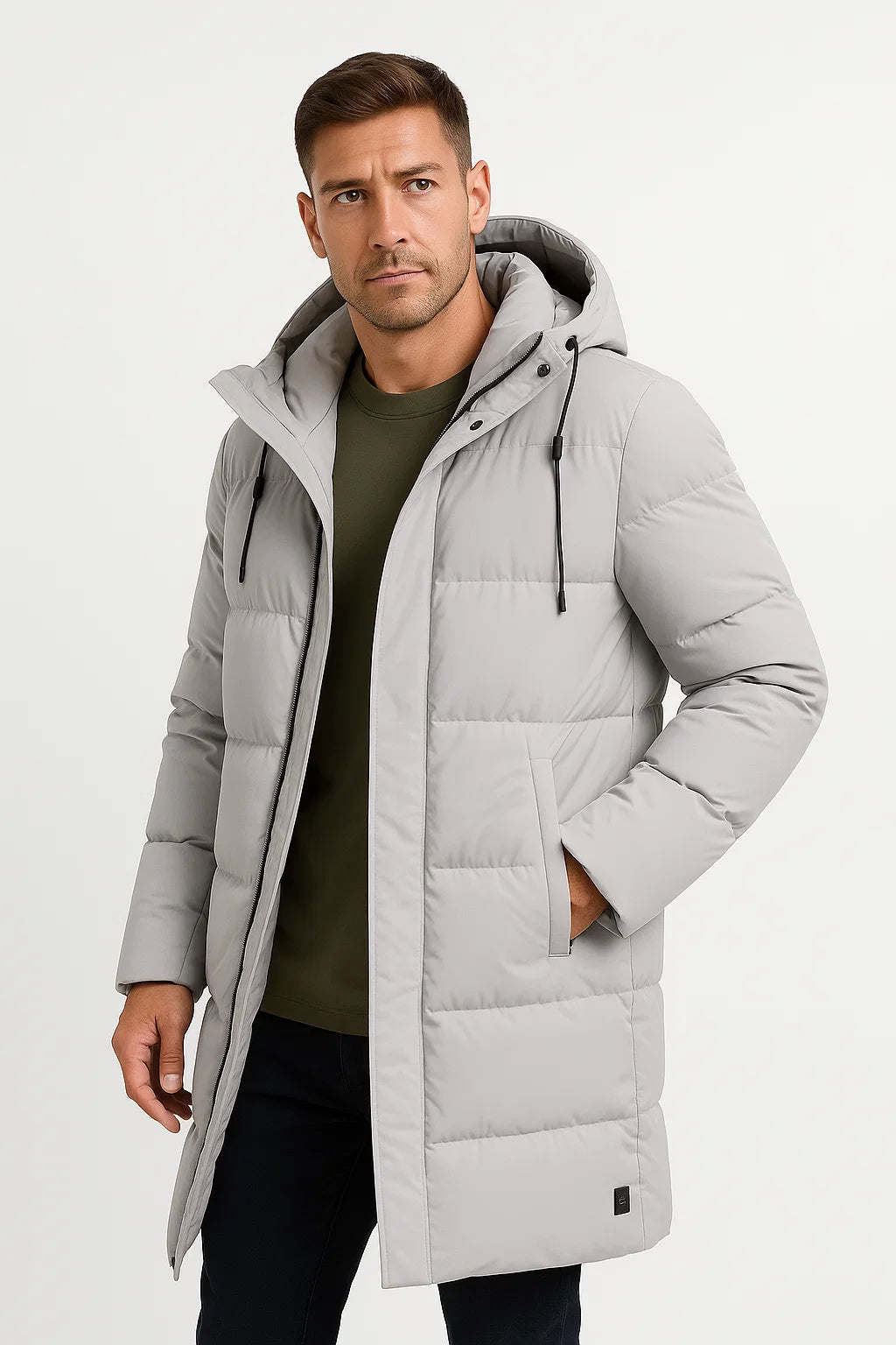 Winter Hooded Puffer Coat | Insulated Longline Design