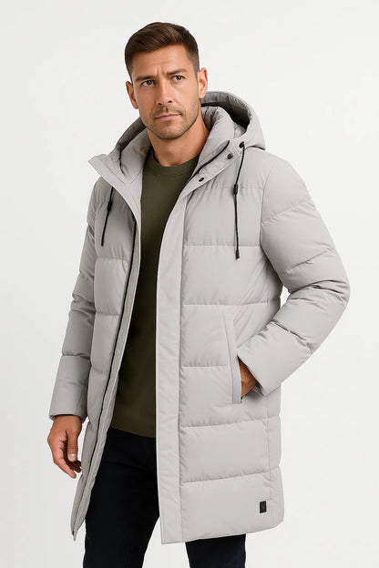 Winter Hooded Puffer Coat | Insulated Longline Design