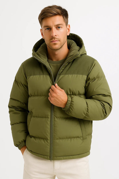 Puffer Jacket Lightweight Insulated with Hood and Pockets