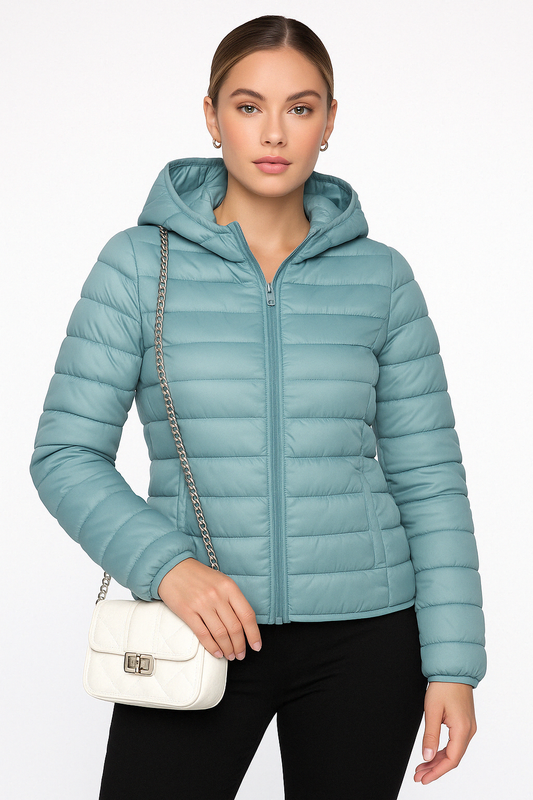 Hooded Puffer Jacket | Lightweight Down Fill | Regular Fit