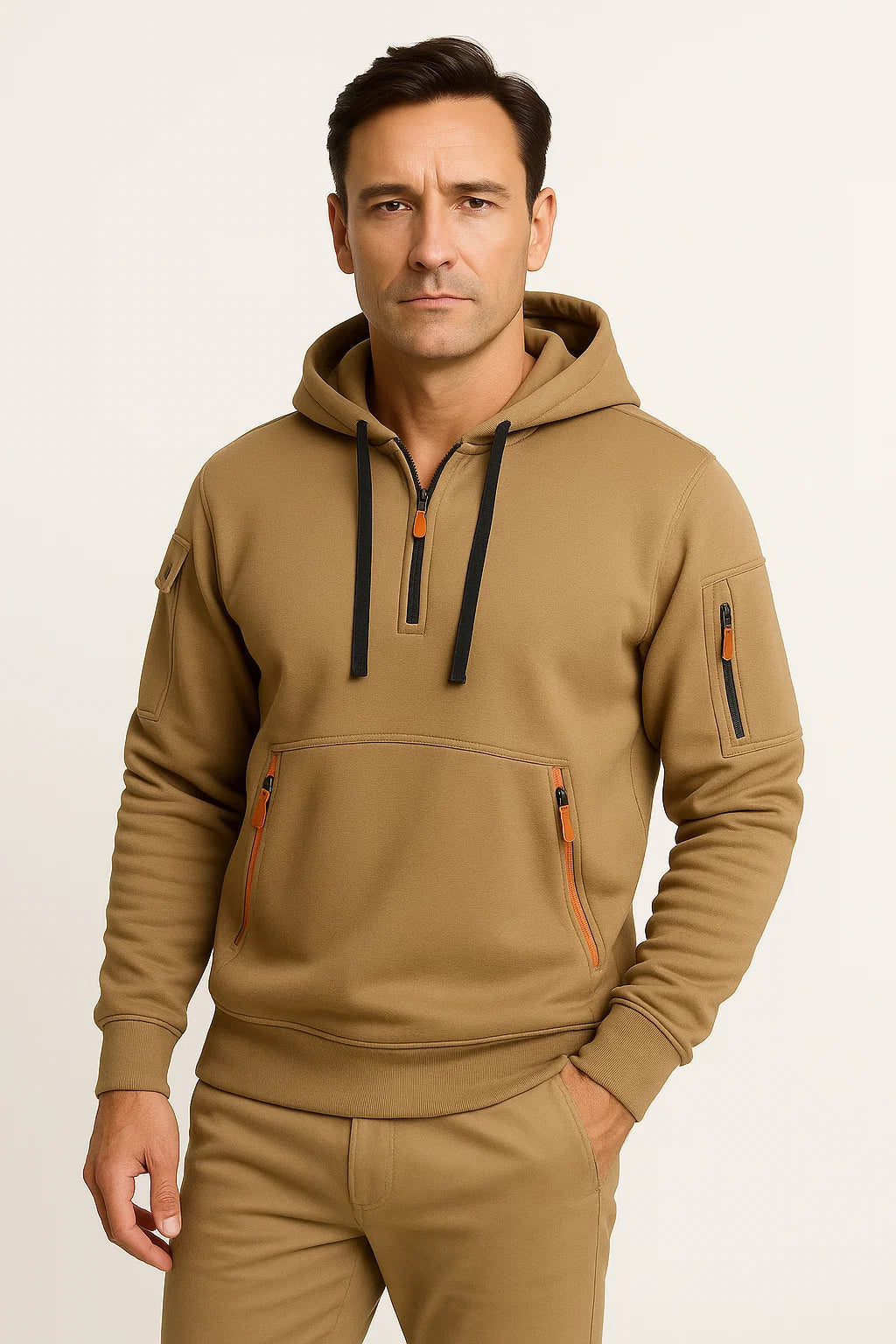 Men's Fleece Hoodie | Zip Detail | Maison Utility Knit