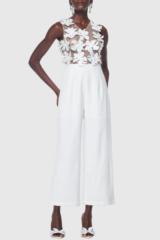 Hucko Floral Appliqué Jumpsuit