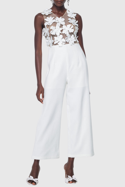 Hucko Floral Appliqué Jumpsuit