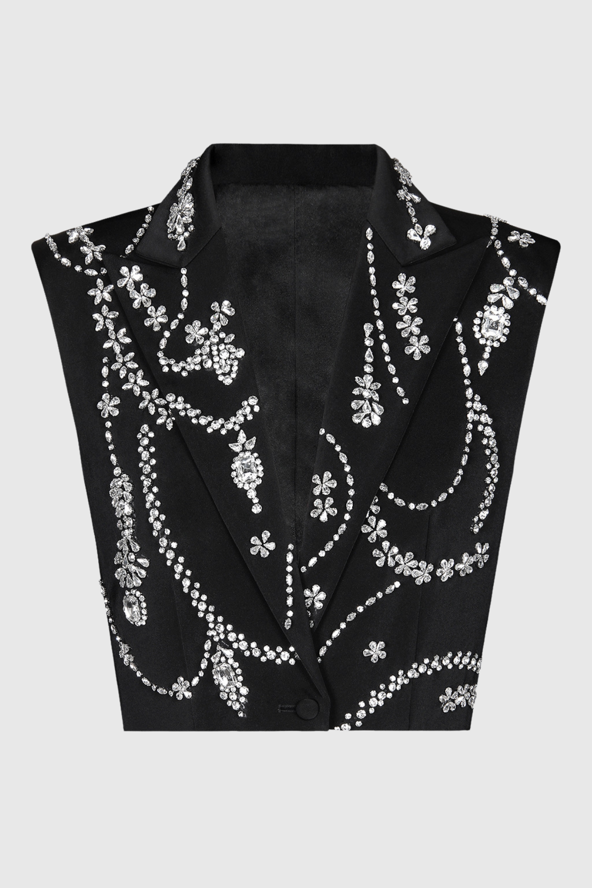 Hueya Crystal Embellished Vest - Black