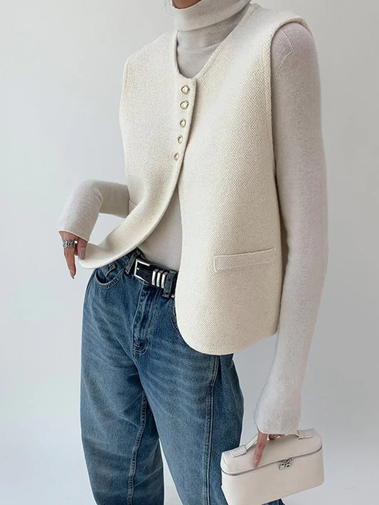 Old Money Style Split Sweater Vest
