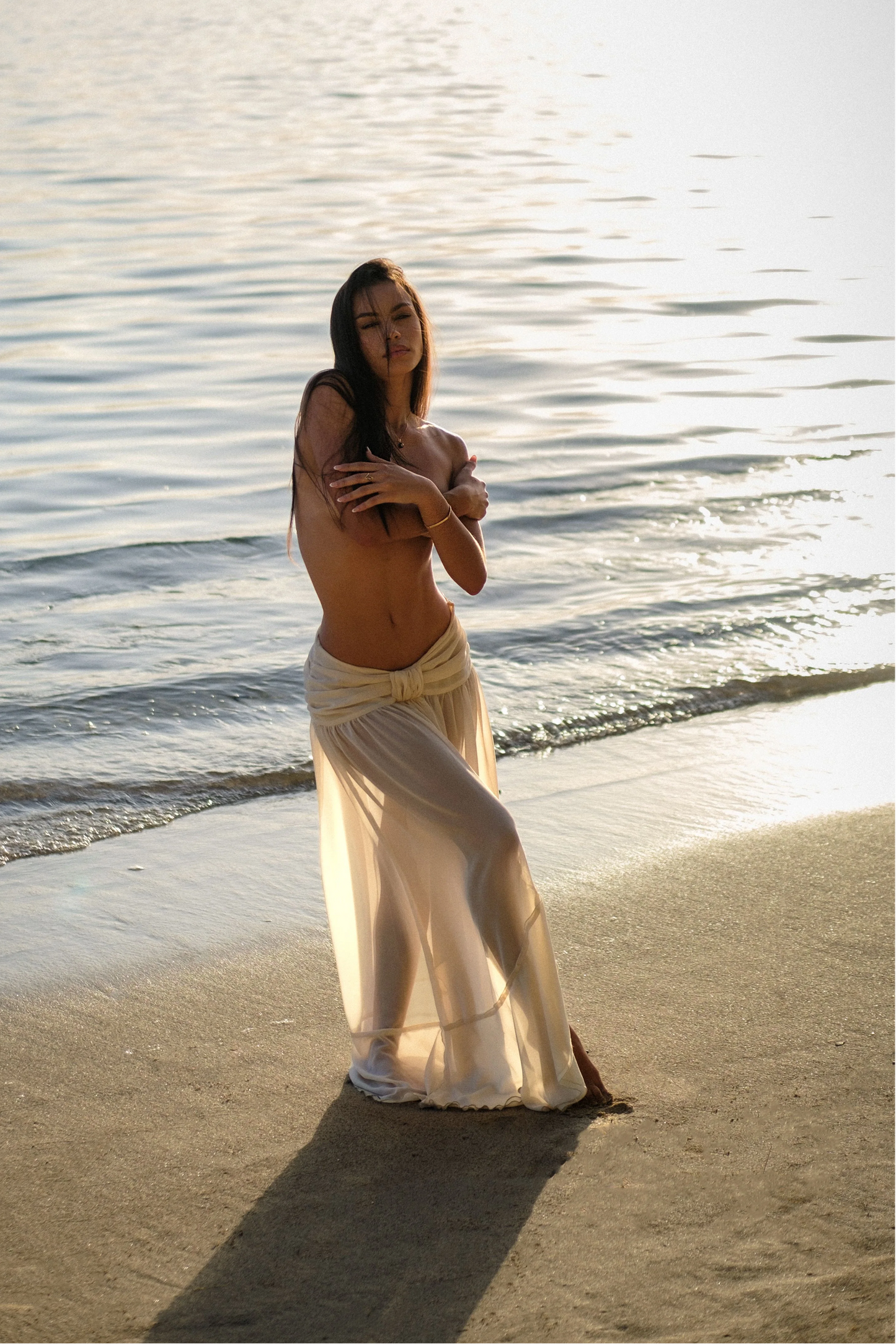 Elegant Lace Top & Flowing Skirt Set