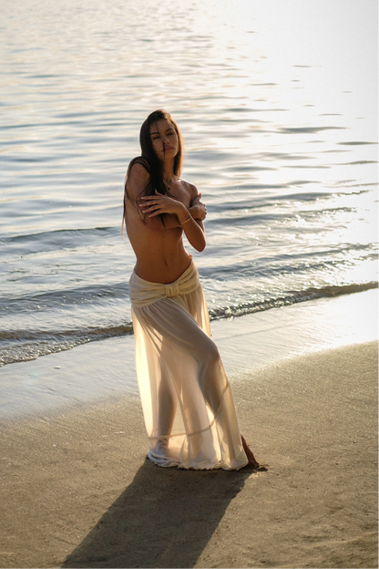 Elegant Lace Top & Flowing Skirt Set