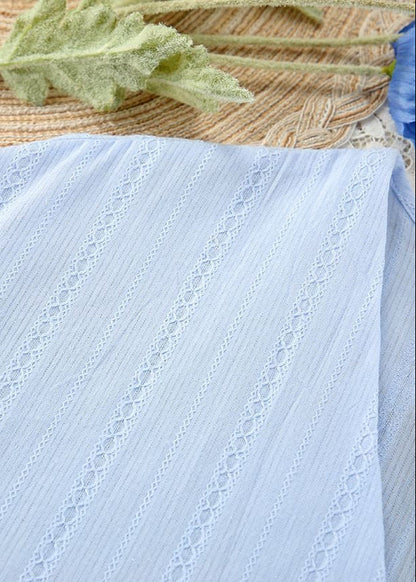 Skyla - Lightweight Cotton Lounge Set with Tie Front Top