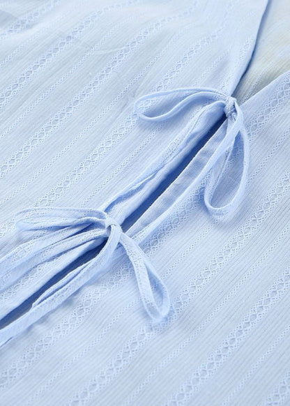 Skyla - Lightweight Cotton Lounge Set with Tie Front Top