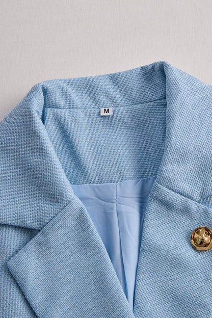 Sophisticated Sky Blue Blazer Dress