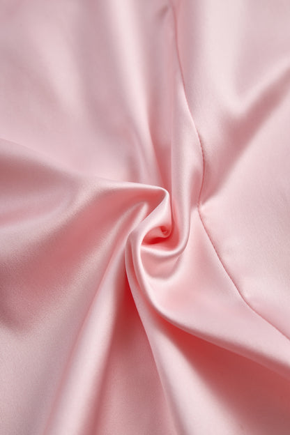 Sleeveless Blush Pink Satin Blazer Dress