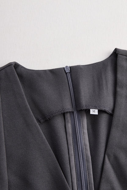 Sophisticated Sleeveless Peplum Jumpsuit In Charcoal Gray