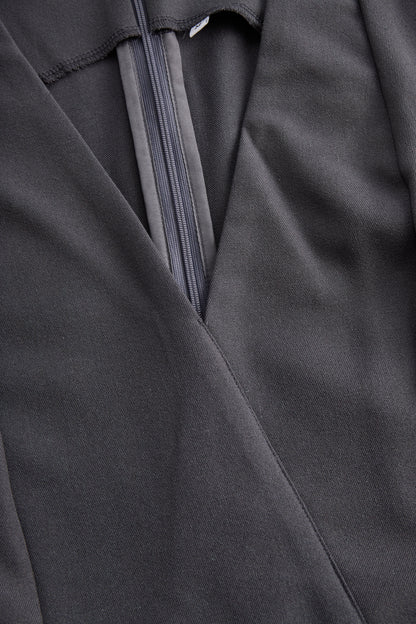 Sophisticated Sleeveless Peplum Jumpsuit In Charcoal Gray