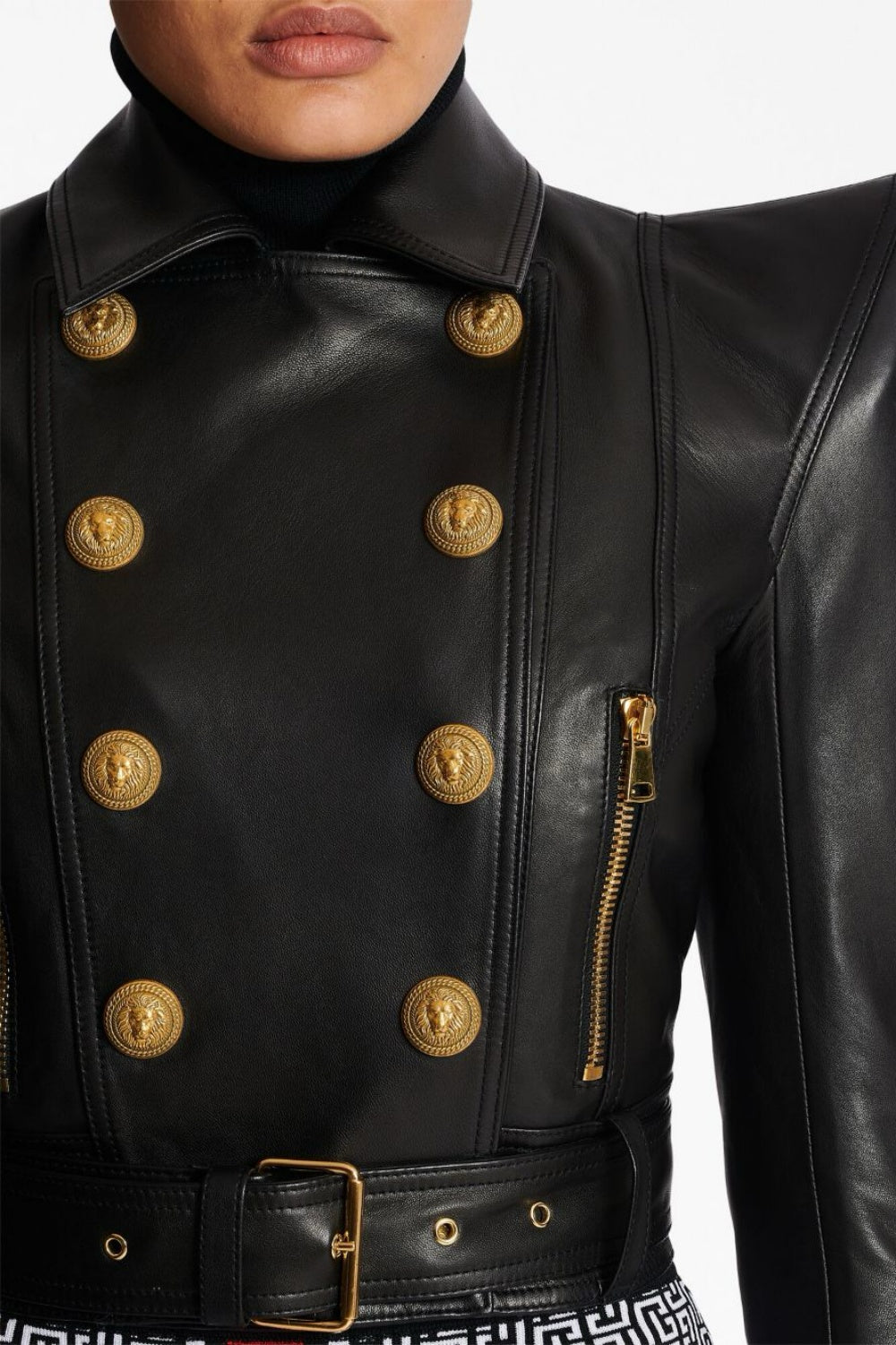 Izaiah Cropped Leather Jacket