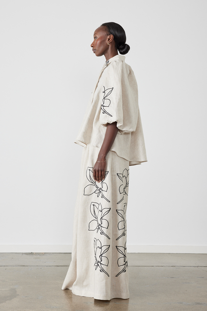 Jasmin Ballonmouw Bloemen Broek Set