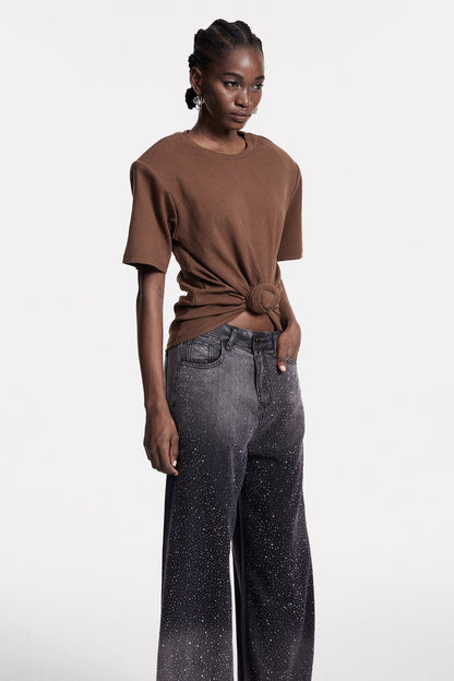 Jemma Ruch Twist T Shirt In Brown