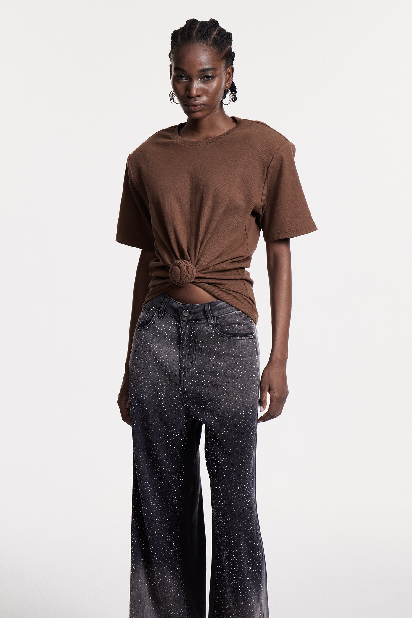 Jemma Ruch Twist T Shirt In Brown