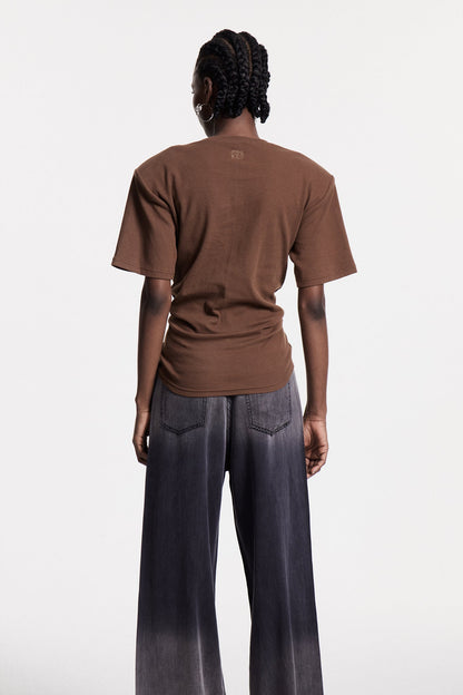 Jemma Ruch Twist T Shirt In Brown