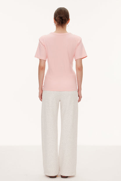 Jemma Ruch Twist T Shirt In Pink