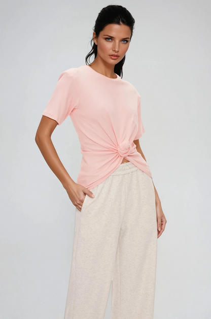 Jemma Ruch Twist T Shirt In Pink