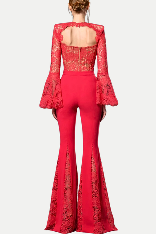 Jeremiah Lace Flared Jumpsuit