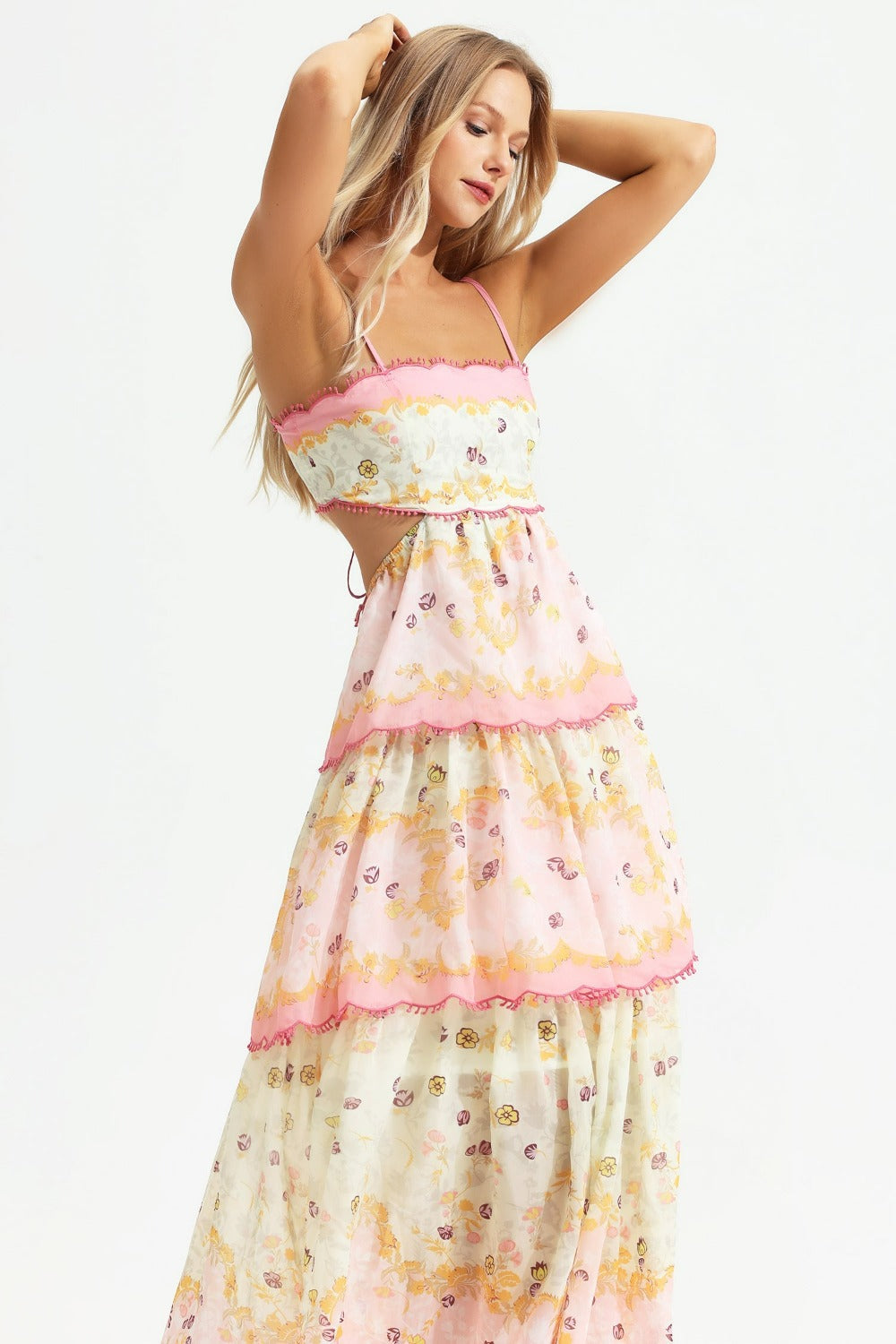 Katelyn Cami Tiered Ruffle Hem Maxi Dress