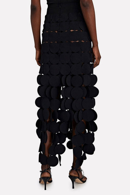 Katelyn Fringe Midi Skirt - Black