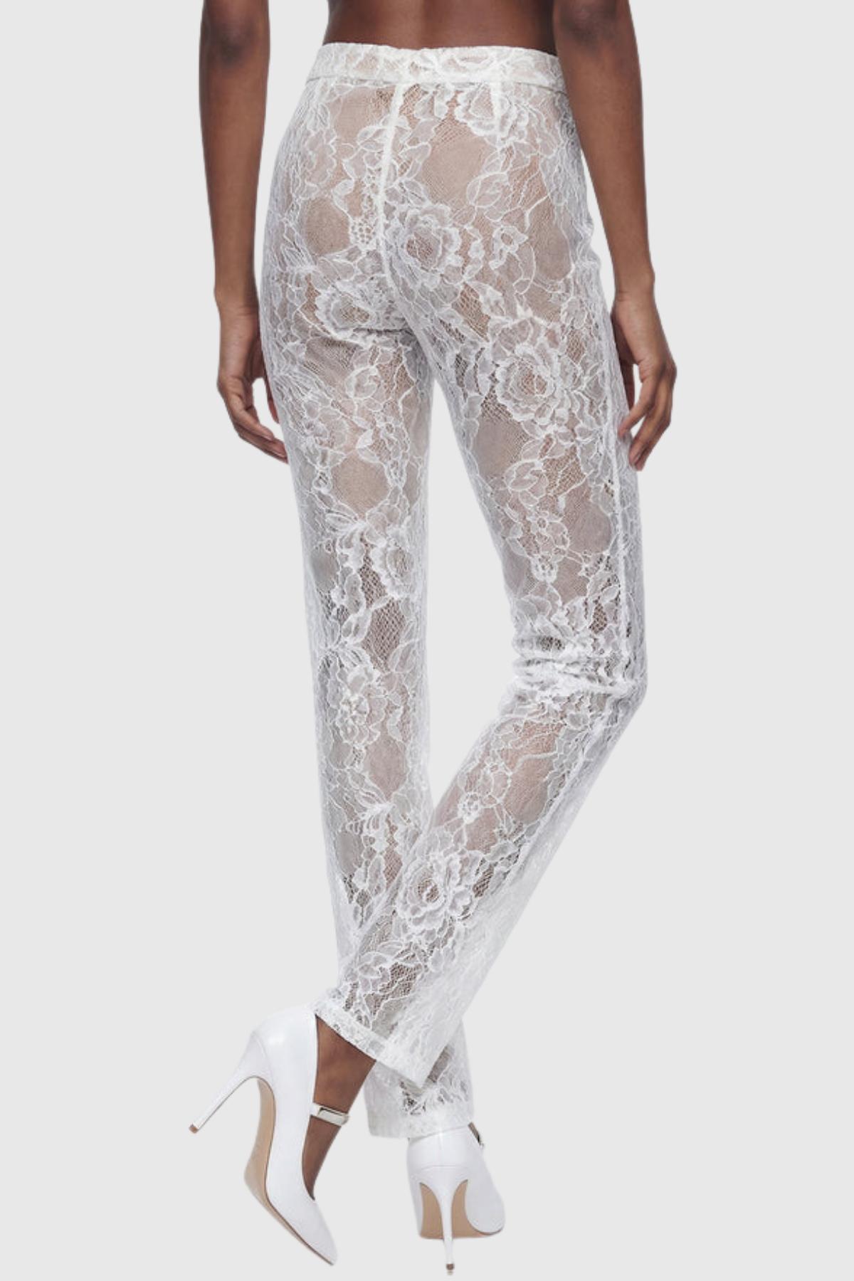 Katia Lace Corset Pearl Pants Set - White