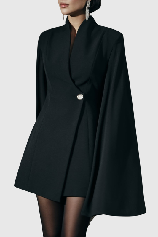 Kaydia Cape Sleeve Blazer - Black