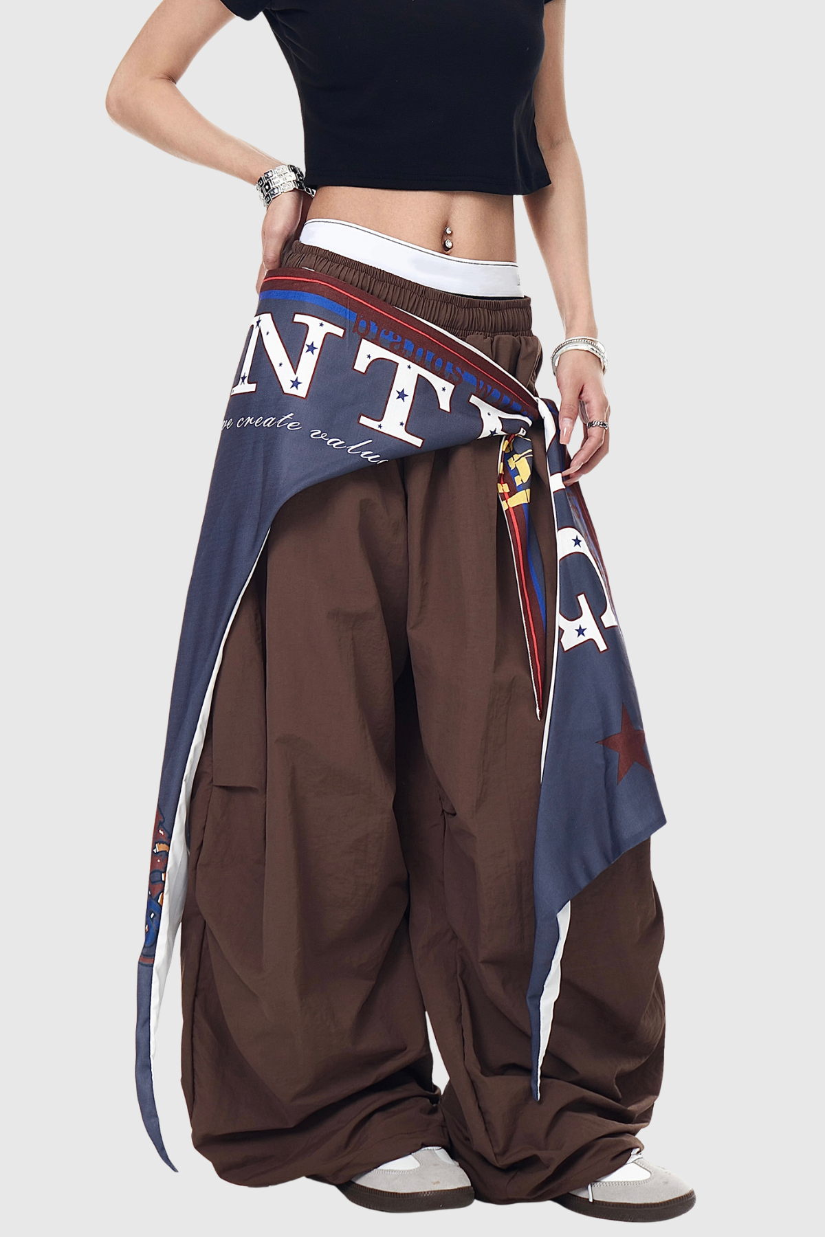 Kenta Baggy Cargo Pants - Brown